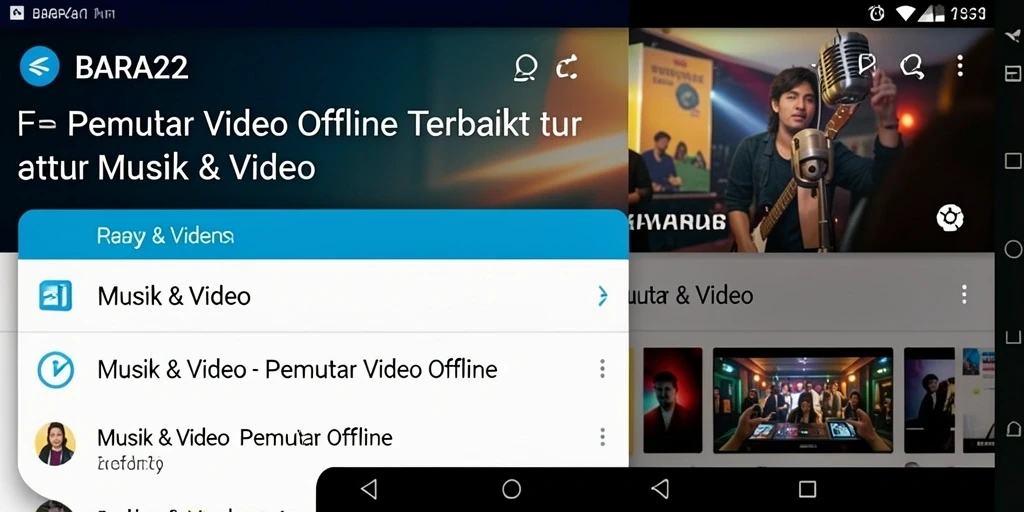 Tampilan antarmuka BARA22 yang user-friendly untuk Pemutar Video Offline.