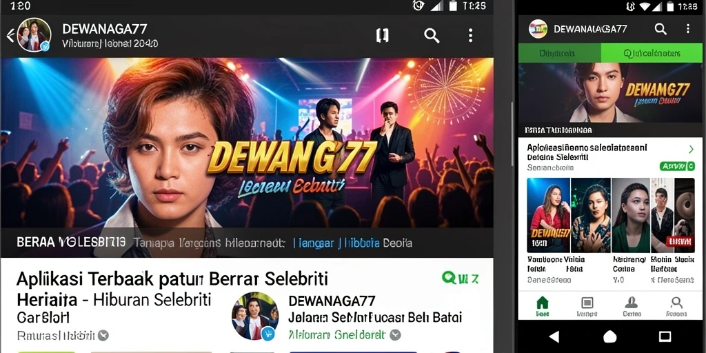 Screenshot antarmuka DEWANAGA77 menampilkan berita hiburan secara jelas.