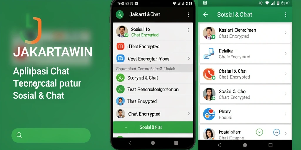 Tampilan antarmuka JAKARTAWIN yang sederhana dan modern untuk Chat Encrypted.