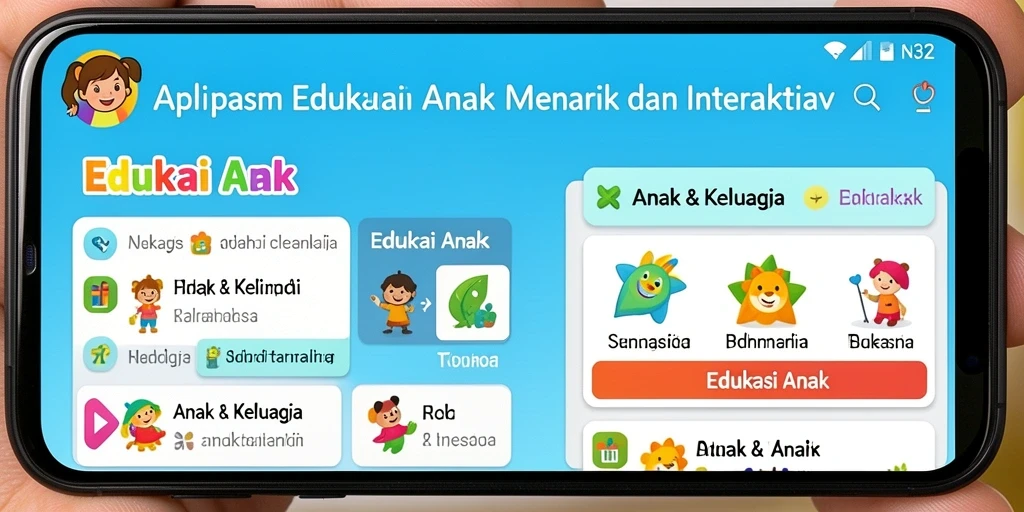 Tampilan antarmuka aplikasi N32 untuk belajar dengan cara menyenangkan.