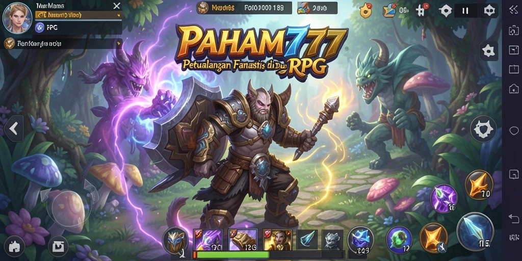 Tampilan antarmuka permainan PAHAM777 dengan aksi RPG yang seru.