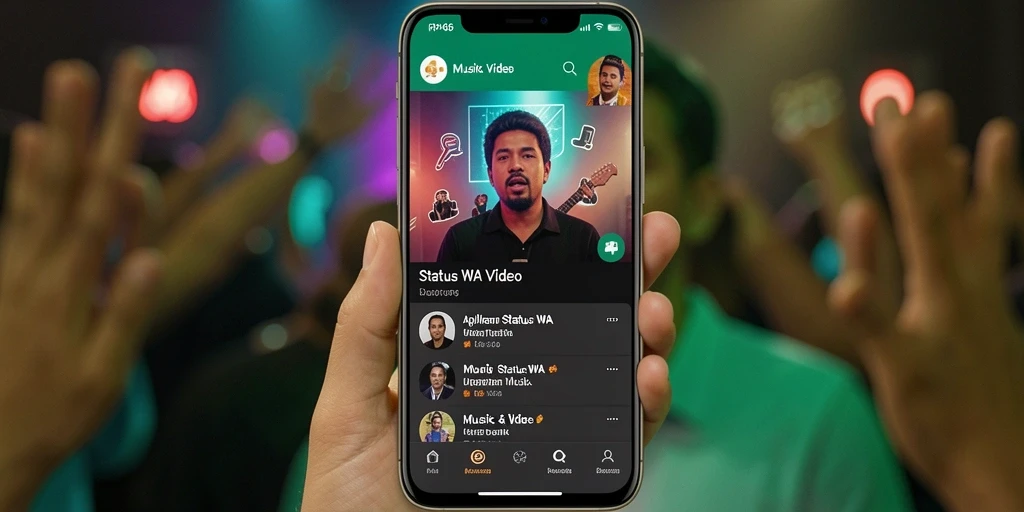 Antarmuka aplikasi Status WA Video yang menarik dan mudah digunakan.