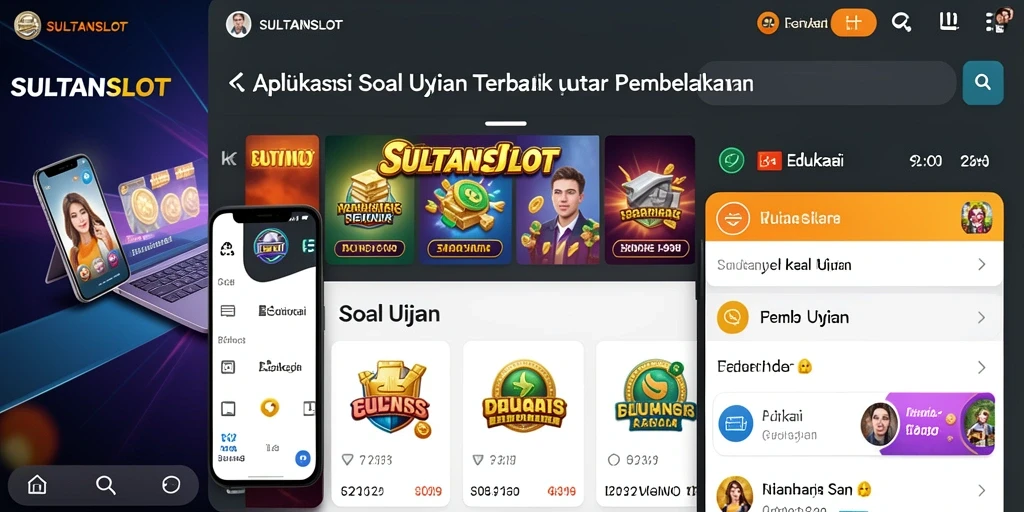 Tampilan antarmuka SULTANSLOT yang memudahkan belajar soal ujian.