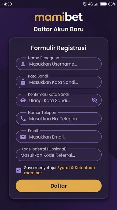 Cara Registrasi Akun Baru Mamibet dengan Mudah